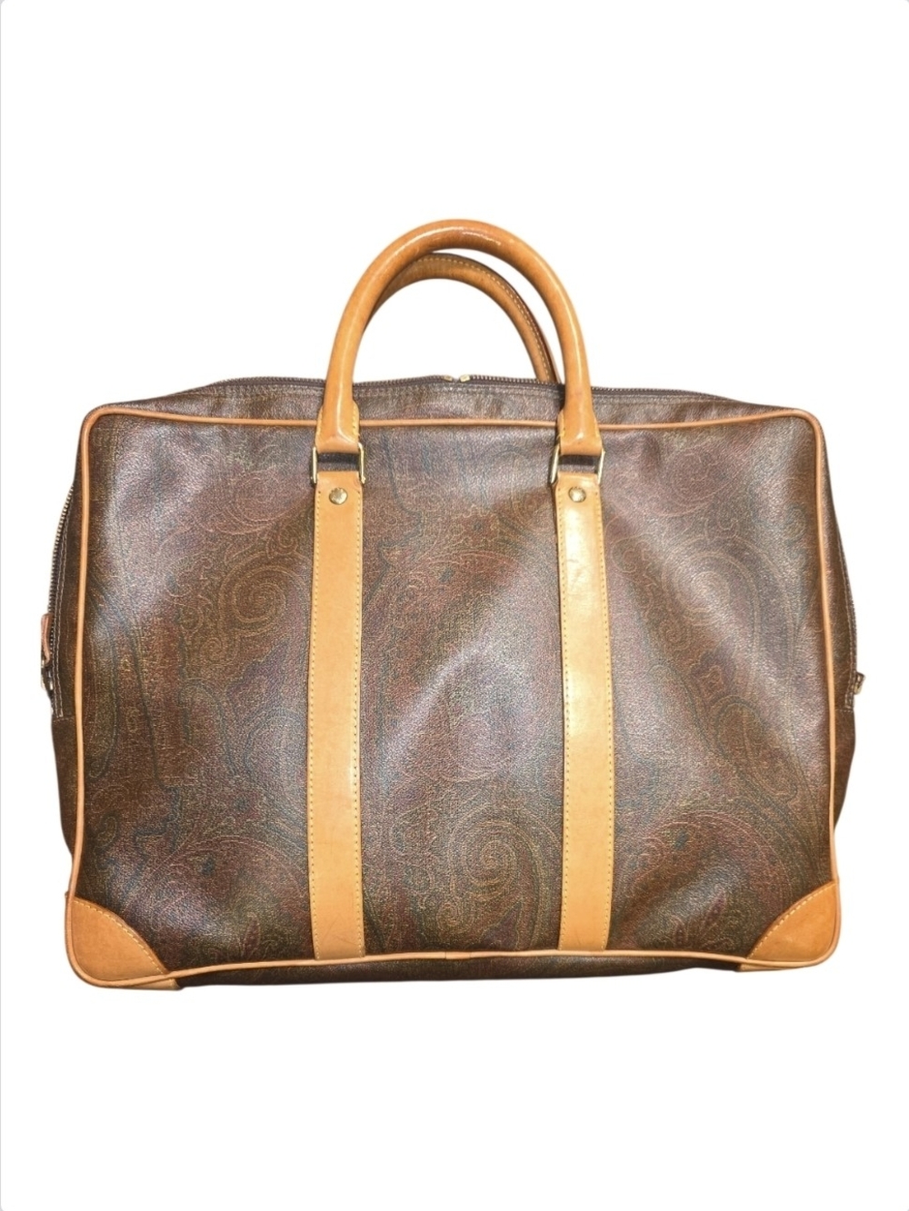 Etro Arnica Briefcase with Vachetta Leather Trim and Suede Interior Vintage - Picture 2 of 7